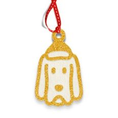 Long Ear Dog Christmas Paper Tag / Ornament