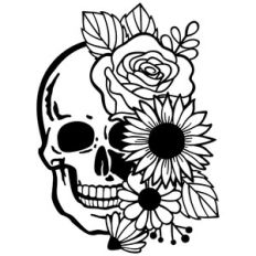 floral skull