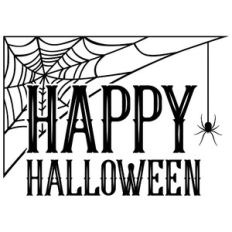 happy halloween spiderweb sign