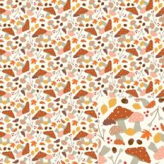 Autumn Boho Mushroom Printable Pattern Background