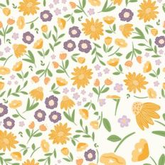 Purple Yellow Boho Floral Printable Pattern