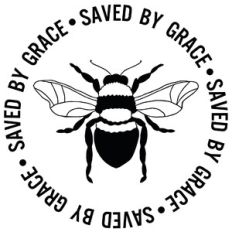 Saved By Grace Bee Word Quote Circle