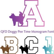 QFD Doggy Pee Time Monogram Font