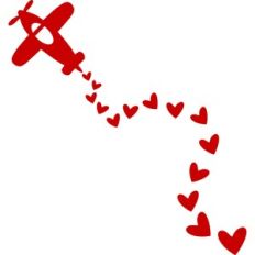 airplane with hearts