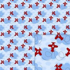 airplane and clouds pattern