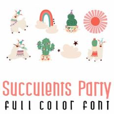 Succulents Party Full Color Font