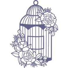 floral birdcage