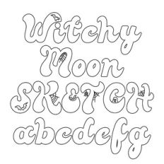 BFC Witchy Moon Sketch Retro Halloween Doodle Sketch Font