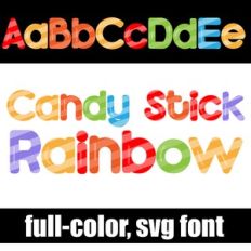 Candy Stick Rainbow Color Font
