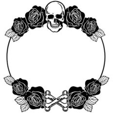 skull and roses halloween wreath
