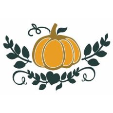 Pumpkin with wreaths and leaves