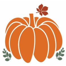Pumpkin with Autumn Leaves