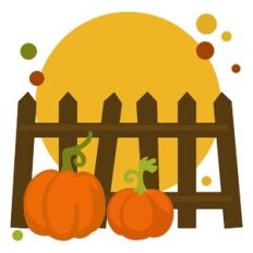 Pumpkins by Fence