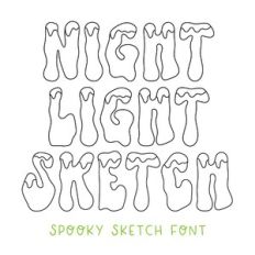 BFC Night Light Sketch Spooky Wavy Halloween Sketch Font