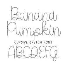 BFC Banana Pumpkin Sketch Pretty Cursive Script Sketch Font