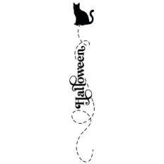 Halloween Decorative Vertical Cat Word / Title