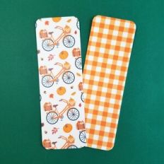 Autumn Bike and Orange Gingham Bookmarks