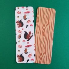 Squirrel and Woodgrain Bookmarks