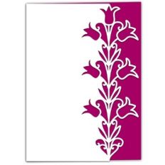 Meadow Flower Stem Lace Edged Card