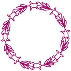 Meadow Flower Stem Wreath Circle Border