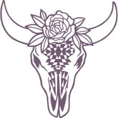floral cow skull