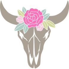 floral cow skull