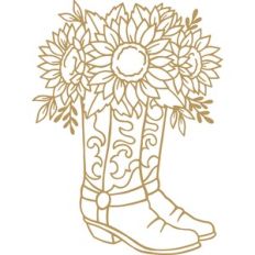 cowboy boots with sunflowers