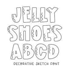 BFC Jelly Shoes Sketch Block Decorative Playful Sketch Font