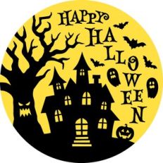 Happy Halloween Round Sign