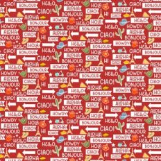 Hello Red Patterned Paper