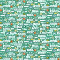 Hello Teal Patterned Paper