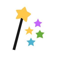 Halloween magic wand and stars