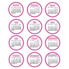 2024 Pink Circle Girly Fashion Planner Calendars