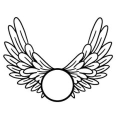 Angel Wings Circle Monogram Frame