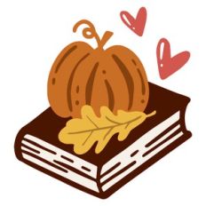 Cute pumpkin on a book