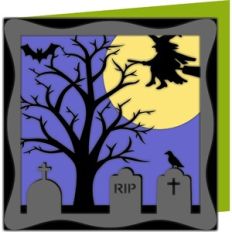 halloween scenery card