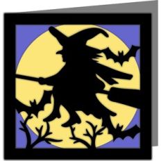 witch in the full moon card