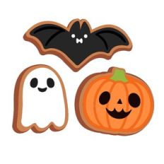 Ghost Bat and Pumpkin Halloween Cookies