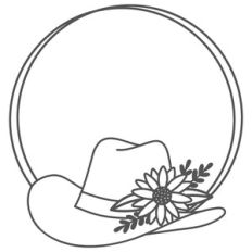 Cowboy Hat and Sunflowers Frame