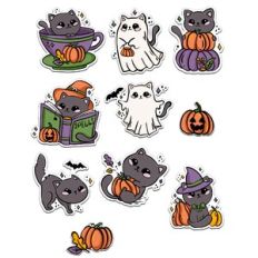 Halloween Cats Stickers