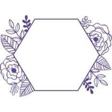 floral hexagon frame