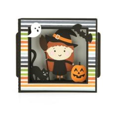 A2 Shadow Box Card Halloween Witch