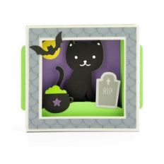 A2 Shadow Box Card Halloween Cat