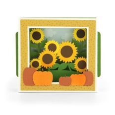A2 Shadow Box Card Fall Sunflowers