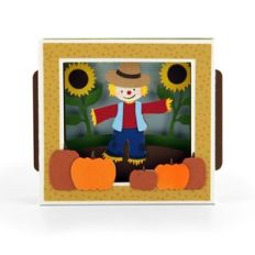 A2 Shadow Box Card Fall Scarecrow