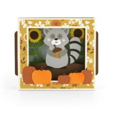 A2 Shadow Box Card Fall Raccoon