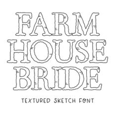 BFC Farmhouse Bride Sketch Decorative Rustic Textured Sketch Font