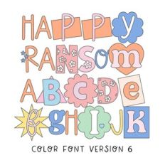 BFC Happy Ransom Boho Retro Cut Out Color Font v6