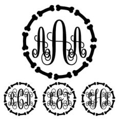 Monogram Elaborate Script - Bones