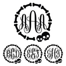 Monogram Basic Script - Skull and Bones